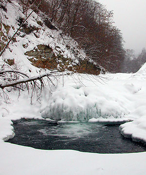 Гірська річка взимку. Фото: Станіслав Михайлюк