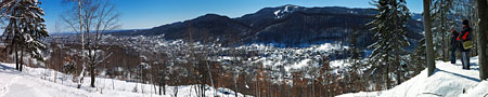 Вигляд на Косів з гори Сопка в кінці березня